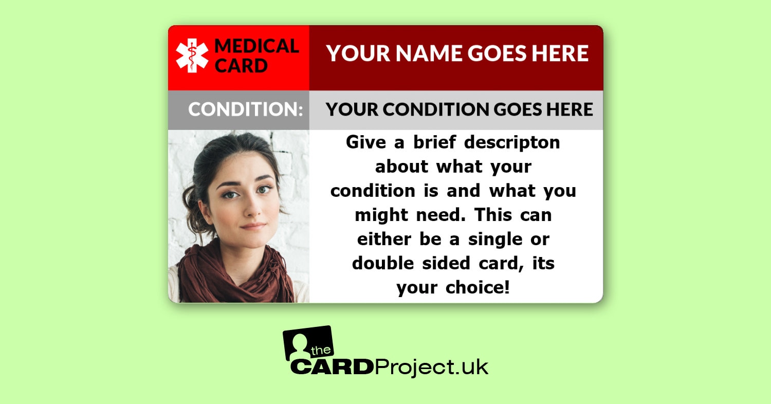 Mp Condition Card Examples Create Your Own Medical Condition Photo Card | Emergency Wallet Medical ...