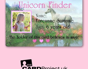 Einhorn-Karte für Kinder Foto - personalisierbares Spiel Accessoire mit Einhorn-Thema