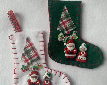 Mini Santa & Mrs. Claus Stocking (5" x 4")