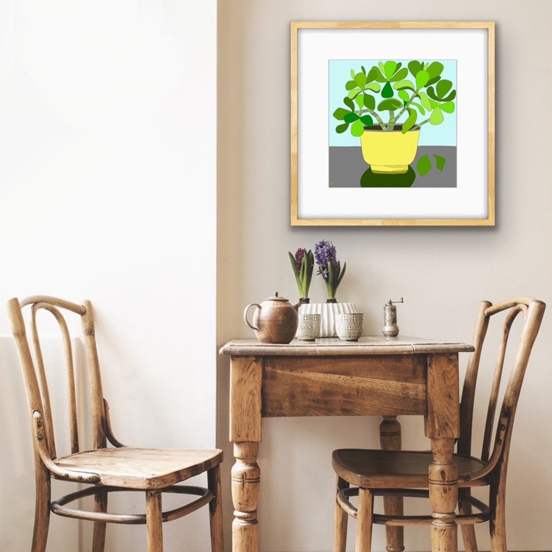 Jade Plant, Jade Plant Art Print, Houseplant, Wall Art, Potted Plants ...