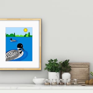 Loon Art Print, Lake Life, Loons, Call of the Loon, Lake house Decor,Bird Art, Maine Lakes Art, Lake House Art, Maine Art, Maine Artist