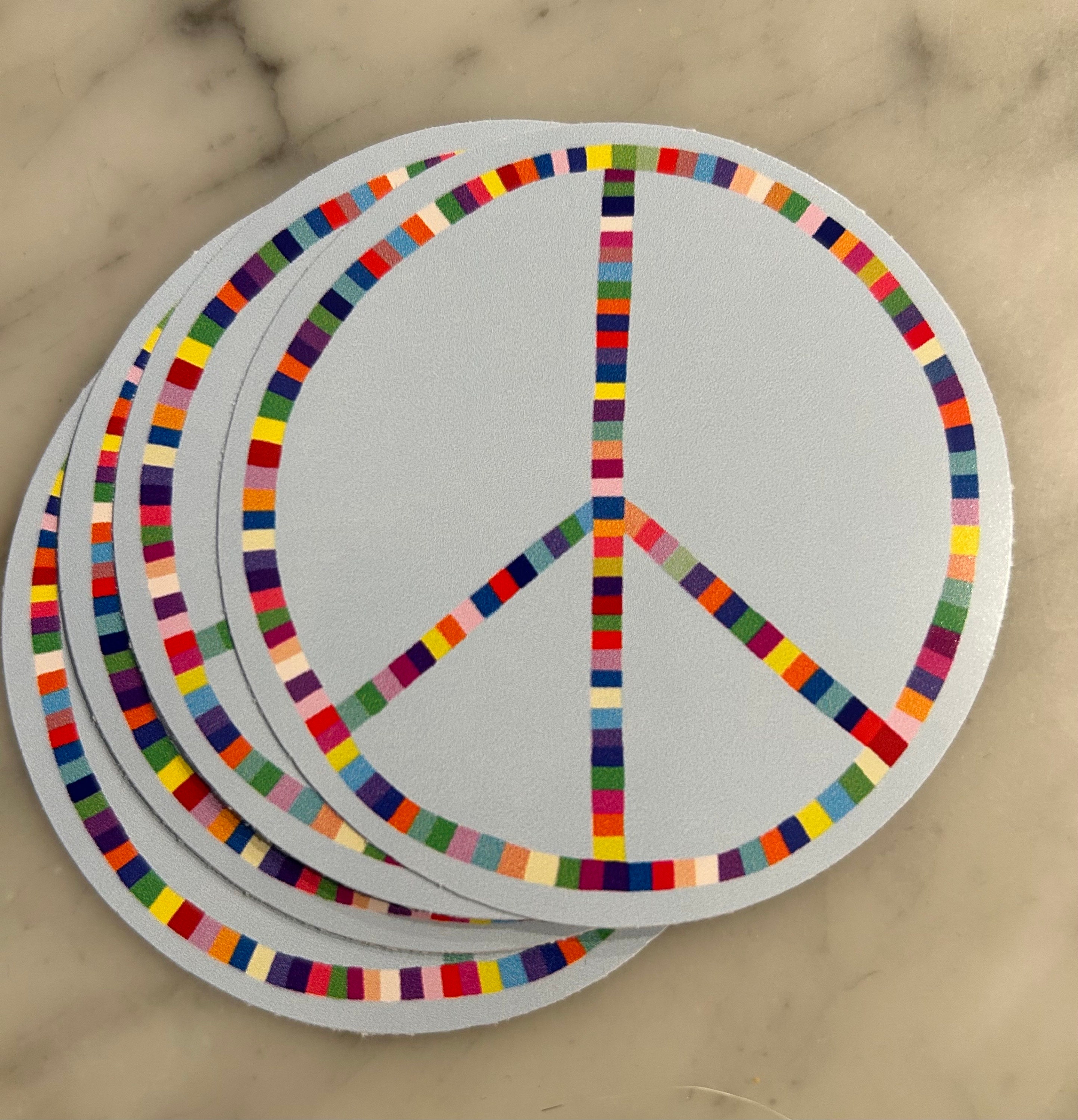 Adesivo Peace Sign Nero 88x88mm – Decalcomania Resistente Per Esterno
