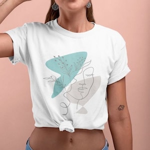 Boho Woman Shirt, Abstract Woman T Shirt, Line Drawing Shirt, Line Art T-Shirt, Minimalist Design, Aesthetic Minimalist
