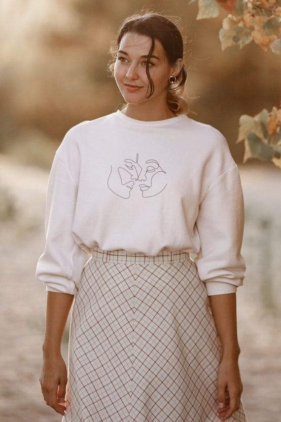 Line Art Sweatshirt Minimal Sweatshirt Boho Sweatshirt Line