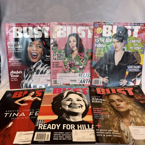 Bust Magazine Lot of 6 Issues 2016 Complete Year Kathleen Hanna Hillary Clinton