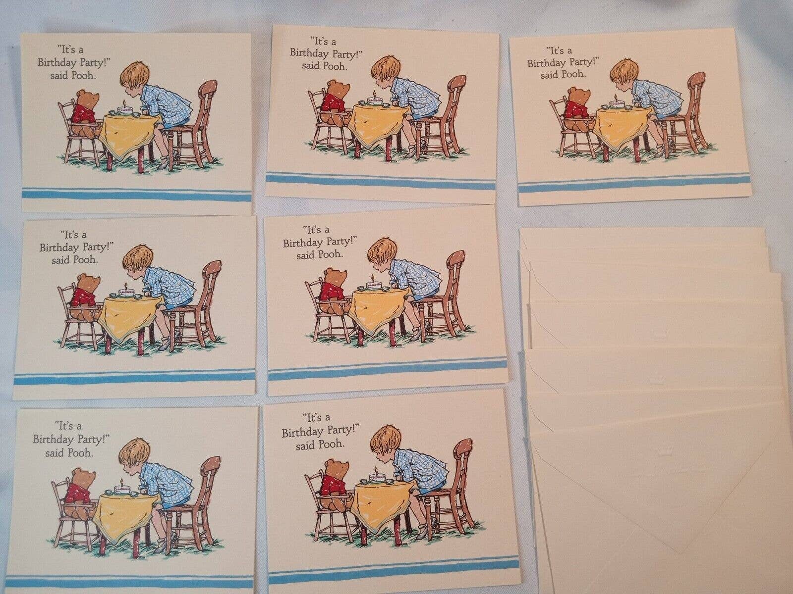Vintage Winnie The Pooh Birthday Invitations Hallmark Disney 1986 Classic Pooh