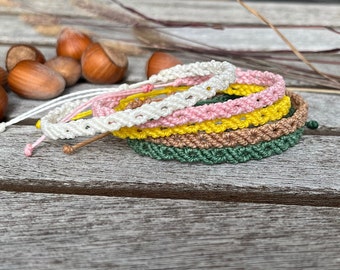 Macrame friendship bracelet, anklet- Colorful set of bracelets -Waterproof adjustable daily jewelry - Personalized boho chic hippie gift