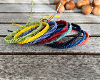 Macrame friendship bracelet - Waterproof thin diagonal adjustable everyday jewelry - Personalized boho gift - Colorful set bracelets