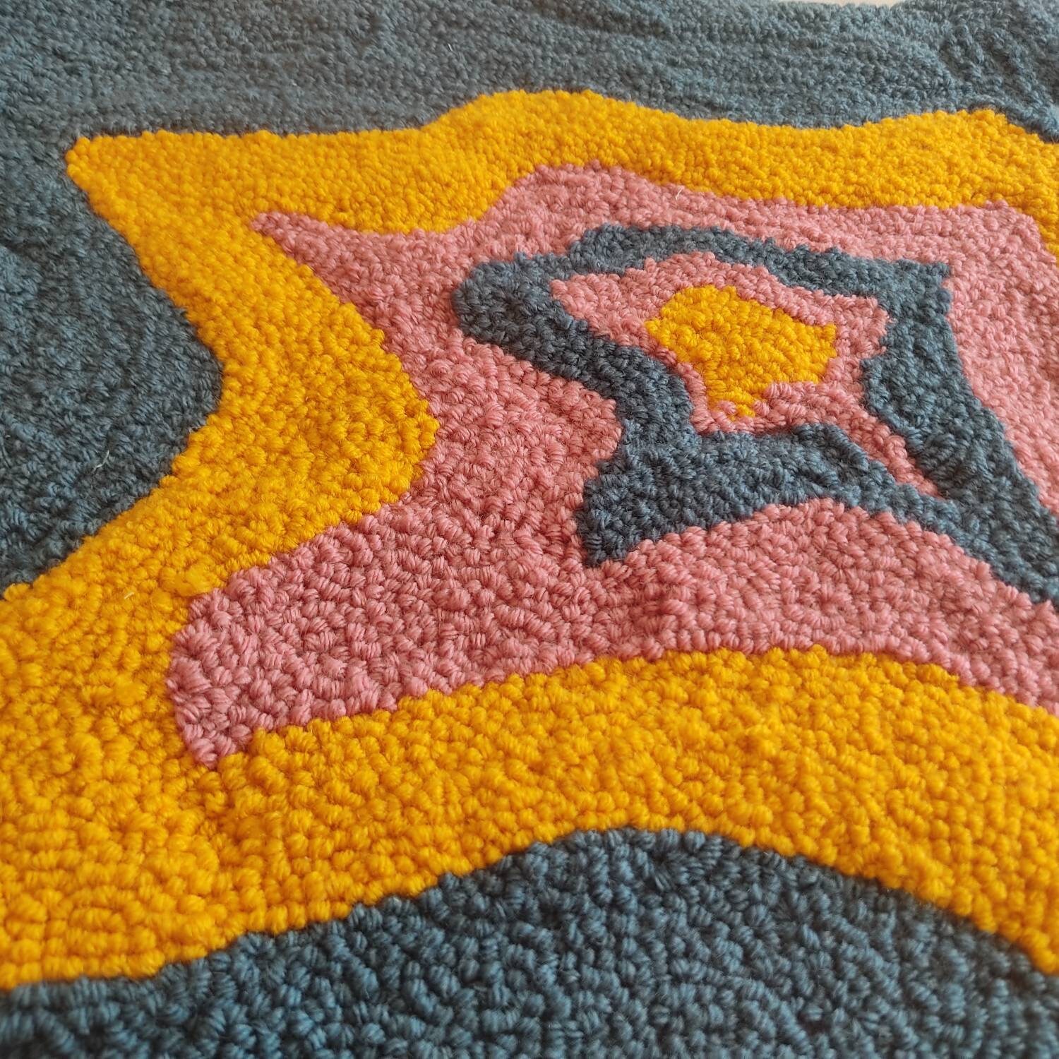 Punch Rug Containing Acrylic Wool Produced With Tufting Gun Etsy UK