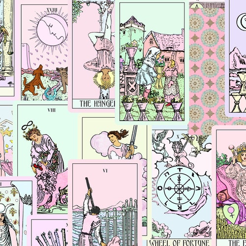 Tarot Deck Pastel Tarot Cards Mystique May Tarot Deck Tarot Etsy