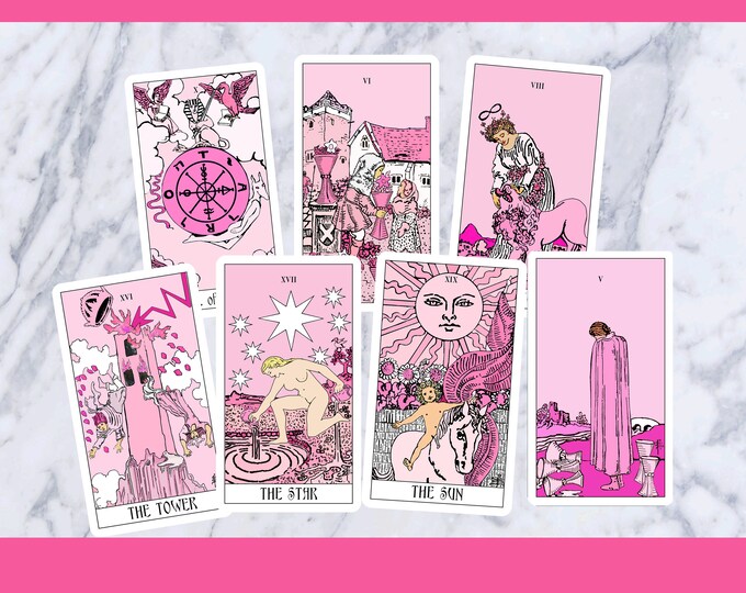 Pink Tarot Cards Rider Waite Pink Tarot Deck 78 Cards Laminated