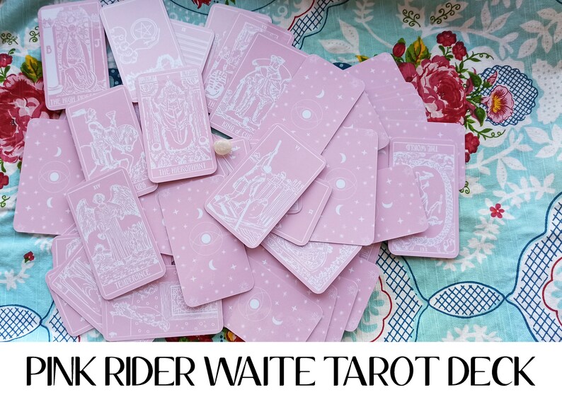 Tarot Cards Pink Tarot Deck Pocket Size Rider Waite Deck Etsy