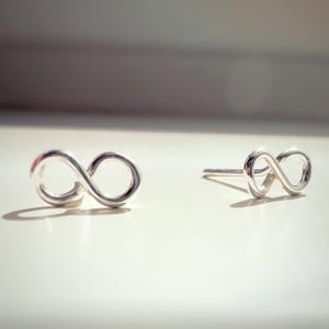 Infinity knot studs: Handmade everyday sterling silver tiny earrings
