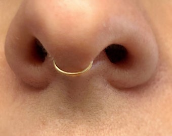 Fake septum ring, Gold filled septum ring, Silver septum ring, Tiny gold fake septum ring, Faux septum ring, Fake nose ring. Lip hoop.