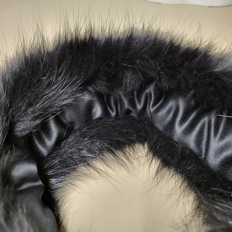 Black fox fur headband image 5