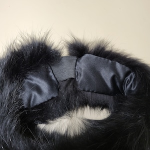 Black fox fur headband image 6