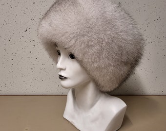 SAGA Blue fox fur headband