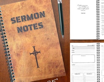 Men's 52 Week Sermon Notes Journal | Guided Sermon Notebook | Gift for Christian Men | Enhance Your Spiritual Growth