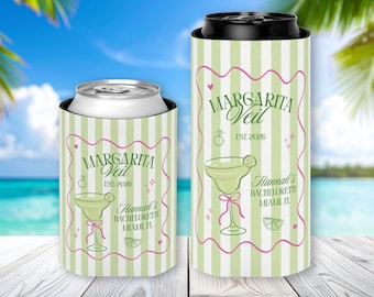 Margarita Veil Bachelorette Can Cooler | Custom Coozie | Regular or Slim Can Coozie | Margs & Matrimony Miami Bachelorette