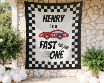 Fast One 1st Birthday Banner | Custom Name | Photo Backdrop Decor | First Birthday Tapestry