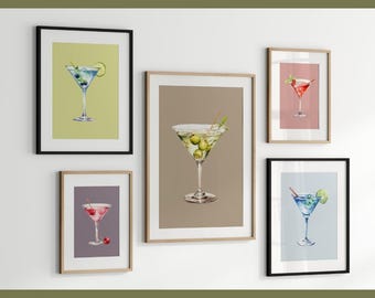 Martini Physical Print | Dirty Martini Art | Cocktail Poster | Martini Decor | Martini Poster | Cocktail Prints | Martini Wall Art