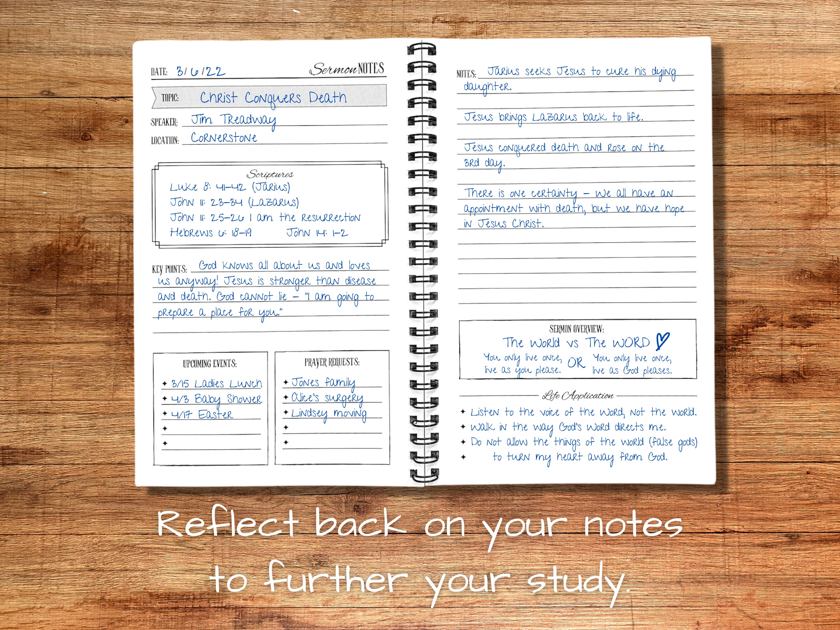 52 Week Sermon Notes Journal | Guided Sermon Notebook | Gift for ...