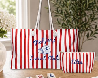 Mahjong Bag | Mahjong Accessories | Mahjong Gifts | Mahjong Tote | Mahjong Tile Bag | Mahjong Gift Ideas | Storage for 1.2" Standard Tiles