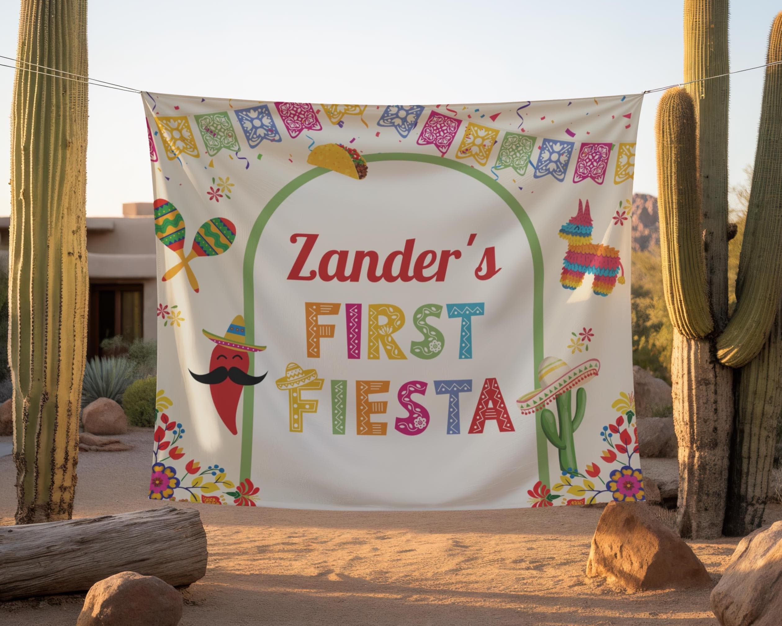 First Fiesta Birthday Party Banner | Photo Backdrop | 1st Fiesta ...