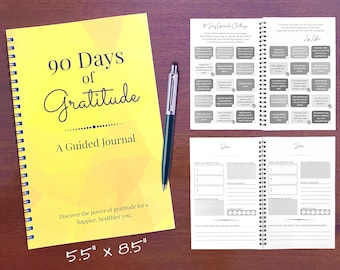 Guided Daily Gratitude Journal, Hard Copy, Change Your Mindset and Discover the Power of Gratitude | 90 Days of Gratitude