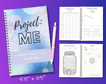 12 Month Weight Loss Journal (Hard Copy) Project: ME Weight Loss Tracker/Diary/Planner/BUJO