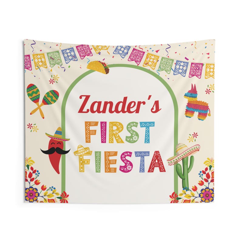 First Fiesta Birthday Party Banner | Photo Backdrop | 1st Fiesta ...