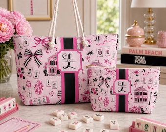 Personalized Mahjong Bag | Mahjong Accessories | Mahjong Gifts | Mahjong Tote | Mahjong Tile Bag | Mahjong Gift Ideas