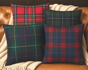 Preppy Plaid Pillow Covers | Luxury Tartan Plaid Decor | Throw Pillow Cover | Christmas Pillow