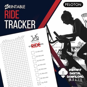 Rittracker | Breng je fietstochten in kaart | Digitale download | Afdrukbare pdf | Kleurgecodeerde tracker van 12 maanden