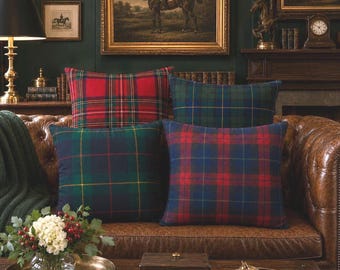 Heritage Plaid Pillow Covers | Tartan Plaid Decor | Dark Academia Throw Pillow Covers | Fall Pillow Covers | Christmas Pillow