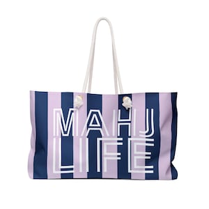 Striped Mahjong Bag | Mahjong Accessories | Mahjong Gifts | Mahjong Tote | Mahjong Tile Bag | Mahjong Gift Ideas image 11