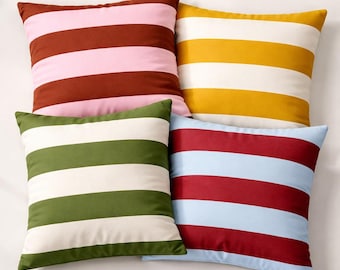 Maximalist Striped Pillow Cover | Dopamine Decor | Throw Pillow Covers | Living Room Decor | Apartment Decor | Dorm Decor