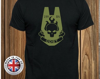 Halo t shirt for Halo fan ODST Hell Divers masterchief unisex black t shirt ladies fitted + childrens.