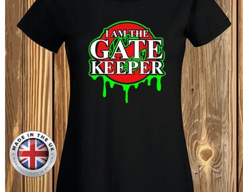 T-shirt Ghostbusters Gate Keeper pour couples, t-shirt noir pour couple, t-shirt de film cadeau pour cinéphile unisexe, femme ajustée et enfant.