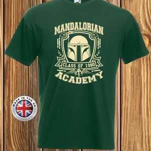Boba fett t shirt star wars t shirt retro mandalorian academy black star wars gift for star wars fan unisex ladies fitted star wars tshirt