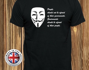 Camiseta de V de Vendetta: Máscara anónima, camiseta de propaganda