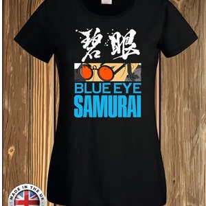 Blue Eye Samurai inspiriertes Mizu schwarzes T-Shirt, Unisex und Damen erhältlich