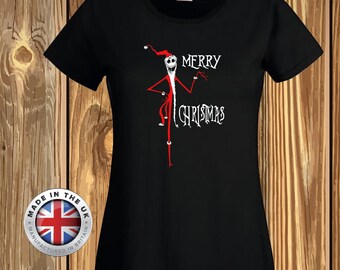 Camiseta navideña de Jack Skellington con garras de arena