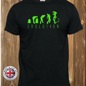 Alien tshirt Face-hugger tshirt Evolution black t shirt, unisex, ladies fitted and childrens.