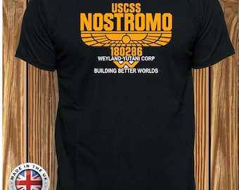 Camiseta Alien, camiseta USCSS Nostromo, camiseta de película negra, unisex, ajustada para damas y niños.