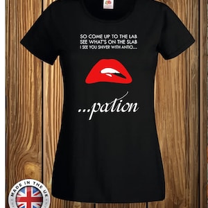 Rocky Horror inspired Anticipation black t shirt, unisex and ladies fitted