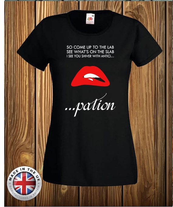 Rocky Horror t-shirt Anticipation black t shirt, unisex and ladies fitted
