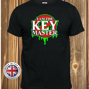 Ghostbusters Key Master t-shirt koppels zwarte t-shirt, film t-shirt cadeau voor filmfan uniseks, dames getailleerd en kinderkleding.