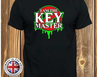 Cazafantasmas Key Master camiseta parejas camiseta negra, regalo de camiseta de película para fanáticos del cine unisex, damas equipadas y niños.