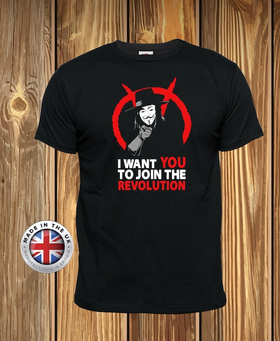 V for Vendetta T-Shirt: Guido Fawkes Revolution Tee
